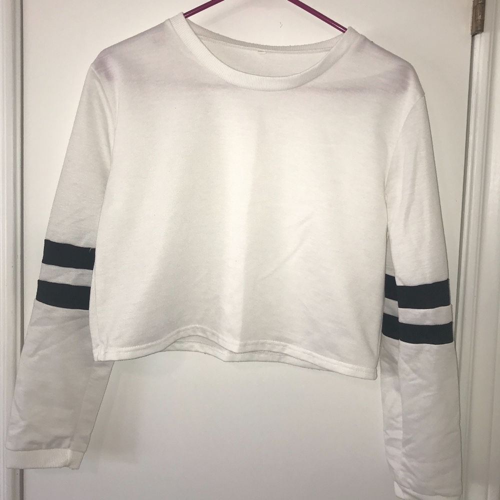 White Cropped Sweatshirt